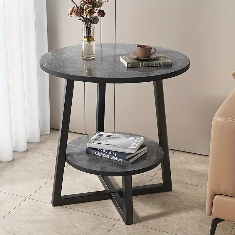 Modern Two-Tier Side Table with Compact Design & Stylish Storage for Small Spaces 3