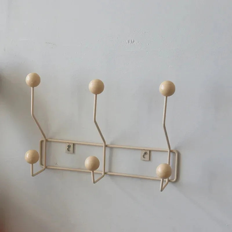 Modern Wall Mounted Coat Rack with Wrought Iron & Solid Wood Hooks | Stylish Wall Rack for Coats and Bags 6
