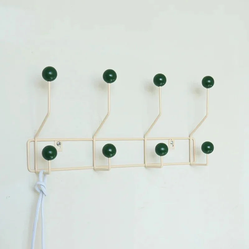 Modern Wall Mounted Coat Rack with Wrought Iron & Solid Wood Hooks | Stylish Wall Rack for Coats and Bags 8