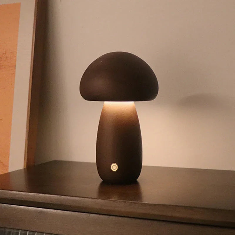 Mushroom Table Lamp with Touch Activation & Cozy Wooden Design | Playful Lighting for Kids' Rooms 2