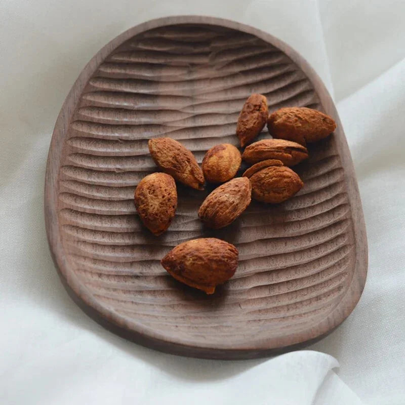 Natural Elegance | Wooden Serving Plate with Smooth Curved Edges | Rustic Platter for Snacks and Desserts 2
