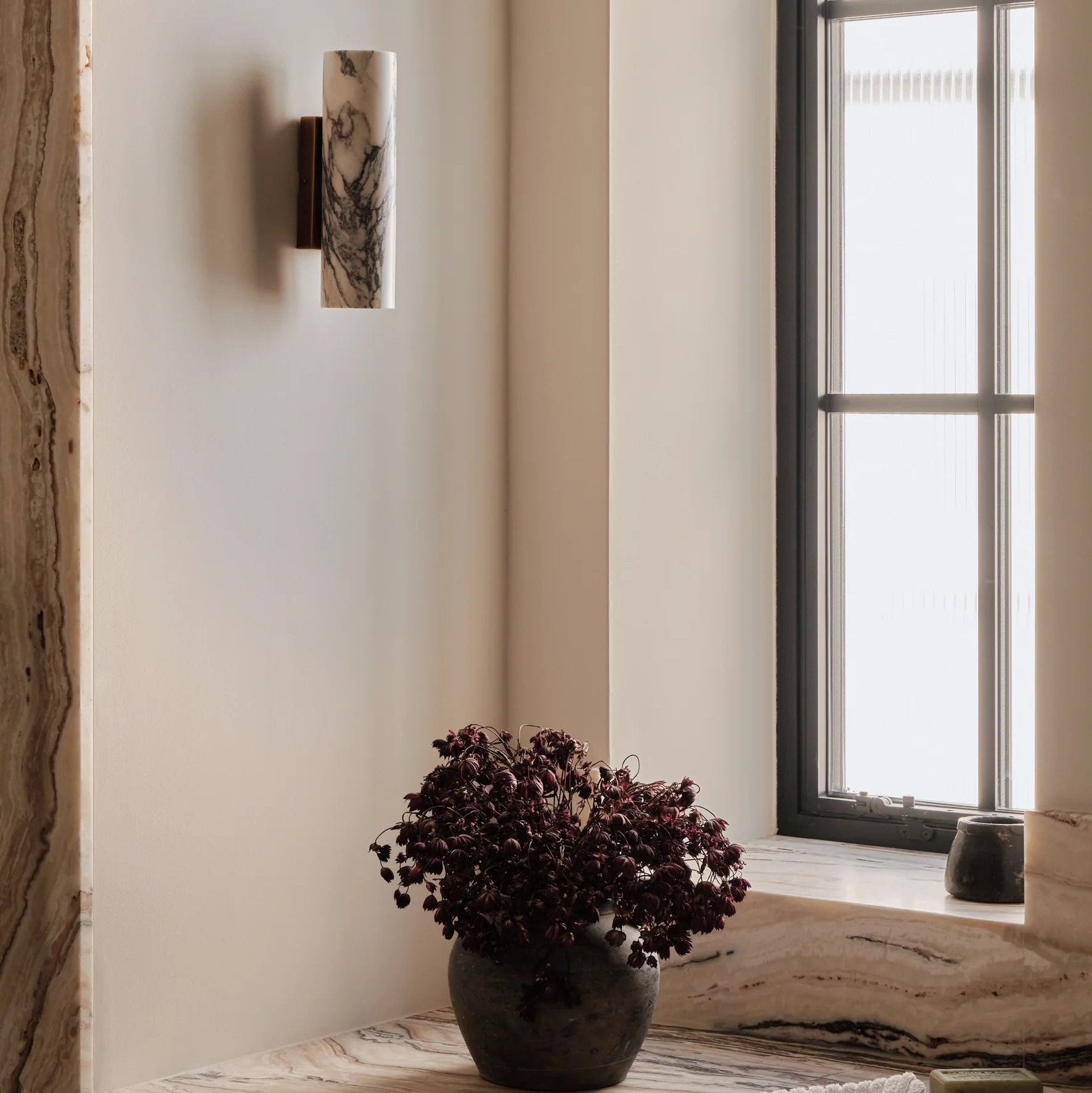 Nordic Elegance | Wall Lamp with Built-in LED & Natural Marble | Modern Wall Sconce Lighting for Cozy Ambiance 2