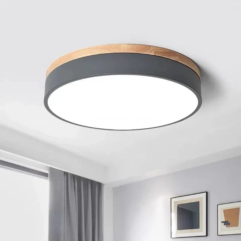 Nordic Glow | Flush Mount Ceiling Light with Natural Wood & Metal | Minimalist Design for Cozy Modern Interiors 1