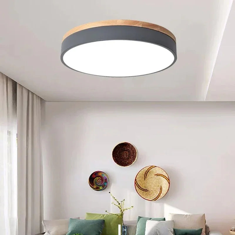 Nordic Glow | Flush Mount Ceiling Light with Natural Wood & Metal | Minimalist Design for Cozy Modern Interiors 10