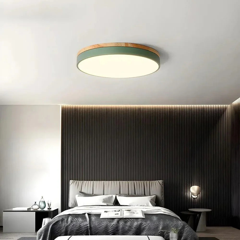 Nordic Glow | Flush Mount Ceiling Light with Natural Wood & Metal | Minimalist Design for Cozy Modern Interiors 12