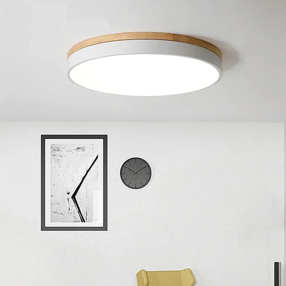 Nordic Glow | Flush Mount Ceiling Light with Natural Wood & Metal | Minimalist Design for Cozy Modern Interiors 2