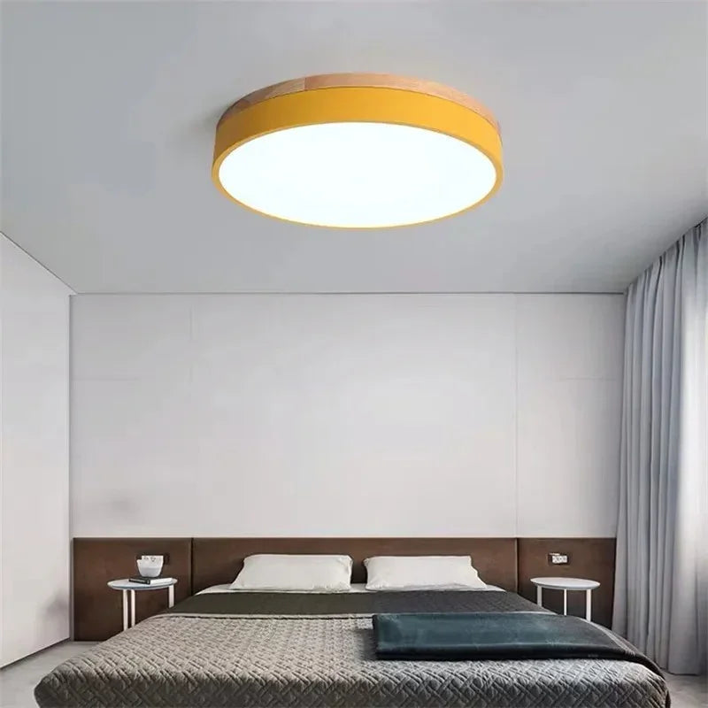 Nordic Glow | Flush Mount Ceiling Light with Natural Wood & Metal | Minimalist Design for Cozy Modern Interiors 5