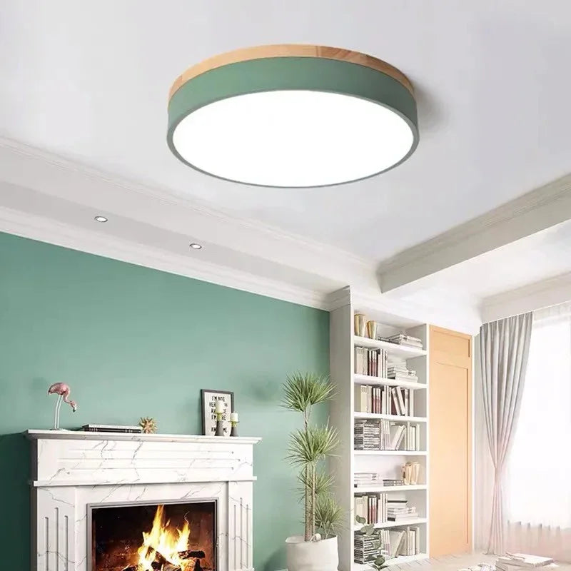 Nordic Glow | Flush Mount Ceiling Light with Natural Wood & Metal | Minimalist Design for Cozy Modern Interiors 9