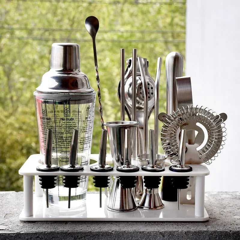 Premium Stainless Steel Cocktail Shaker Set with Boston Design | Durable Barware for Effortless Mixing 0