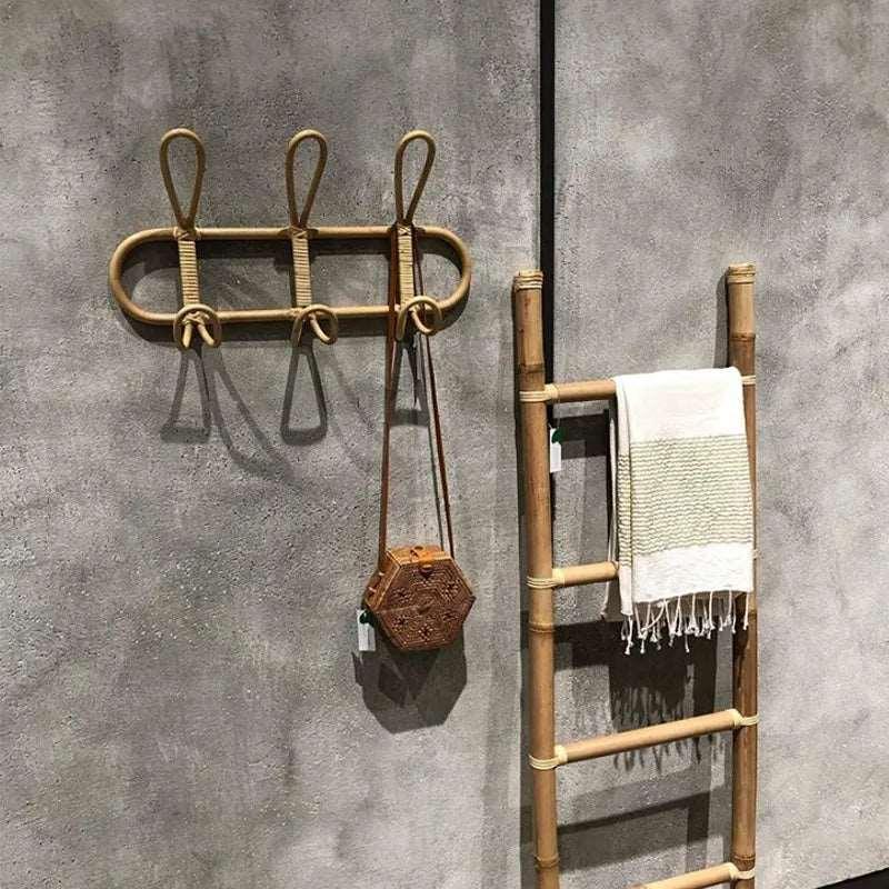 Rattan Wall Hooks | Rustic Coat Hooks for Wall with Unique Texture | Stylish Organizers for Home Decor 6