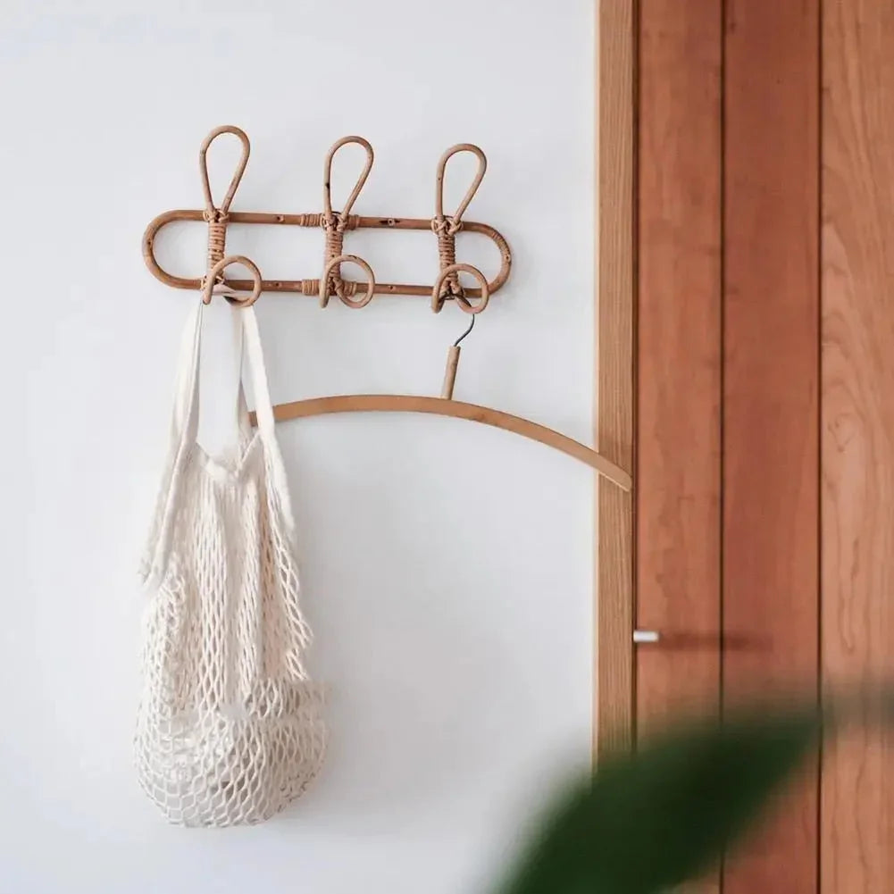 Rattan Wall Hooks | Rustic Coat Hooks for Wall with Unique Texture | Stylish Organizers for Home Decor 8