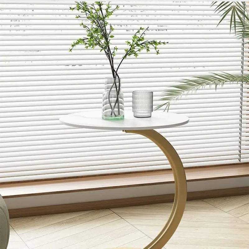 Reinforced Round Bedside Table with Compact Design | Versatile Side Table for Small Spaces 5