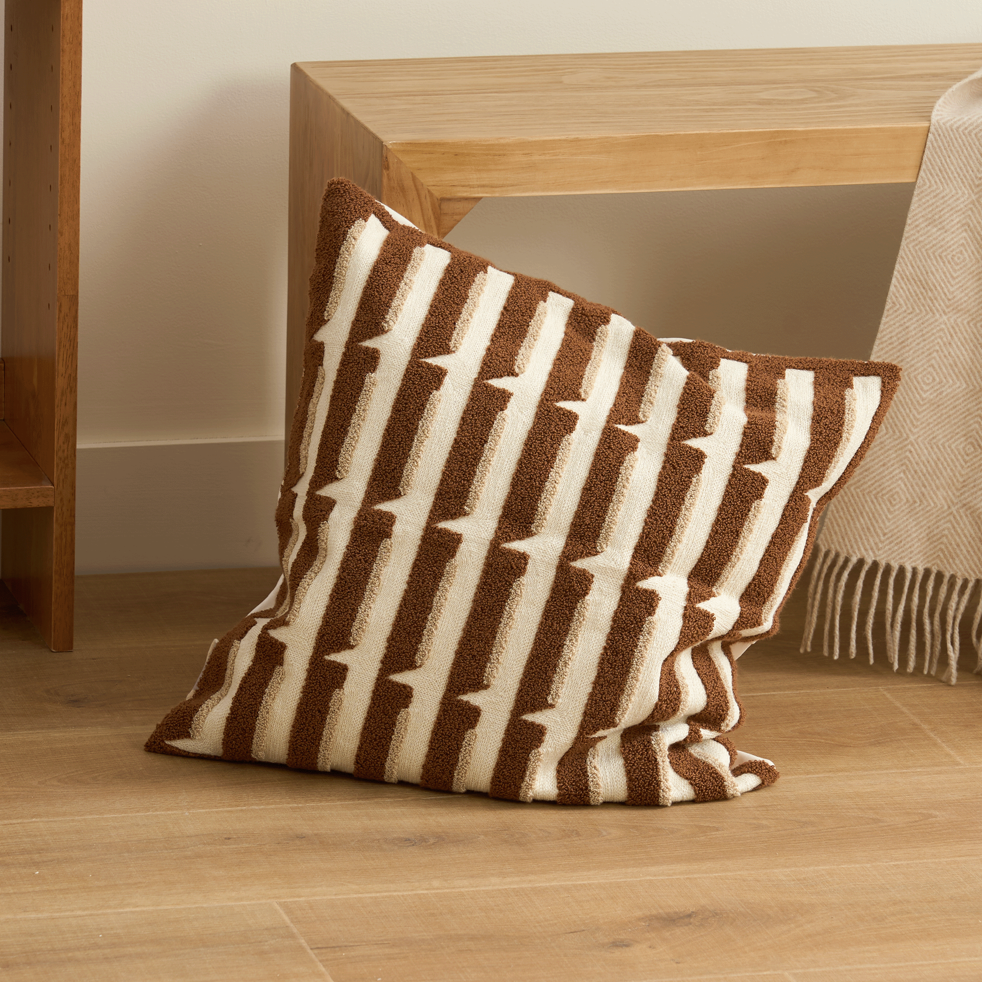 Rhythm Collection | Stripe Cushion Cover with Hidden Zipper | Soft & Durable Design for Cozy Comfort 6