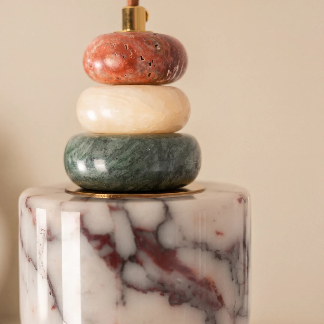 Roa Collection | Ceiling Lamp with Natural Marble & Iron Design | Compact Pendant for Warm Atmosphere 5