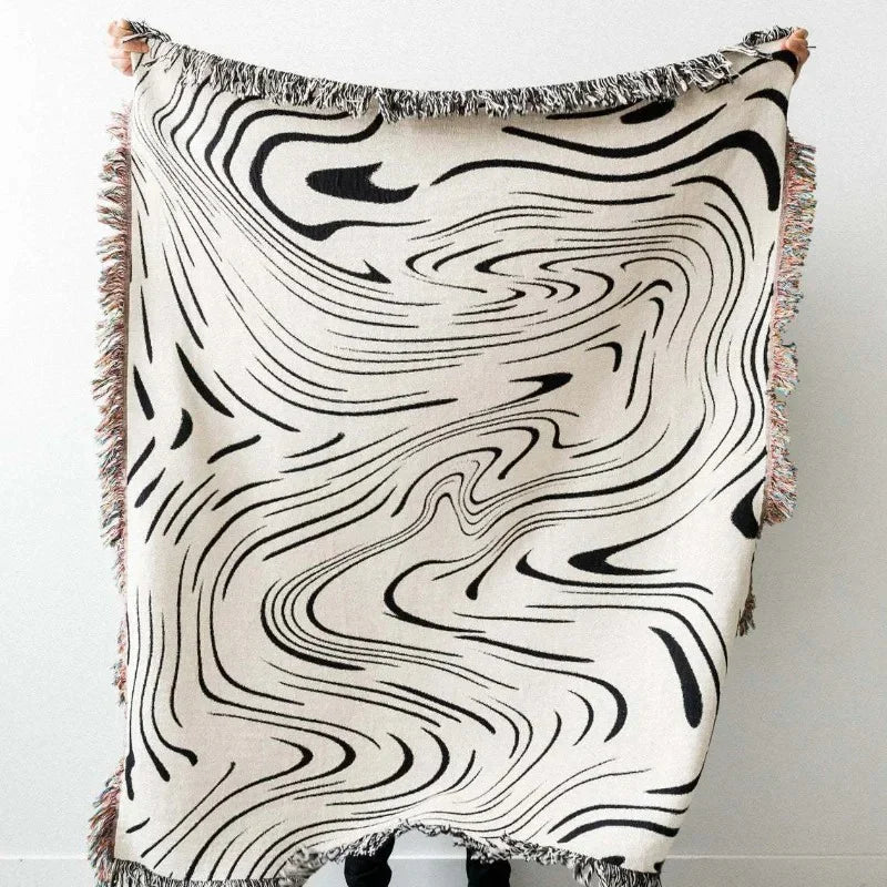 Rustic Elegance | Cotton Throw Blanket with Bold Striped Pattern | Cozy Home Decor for All Seasons 6