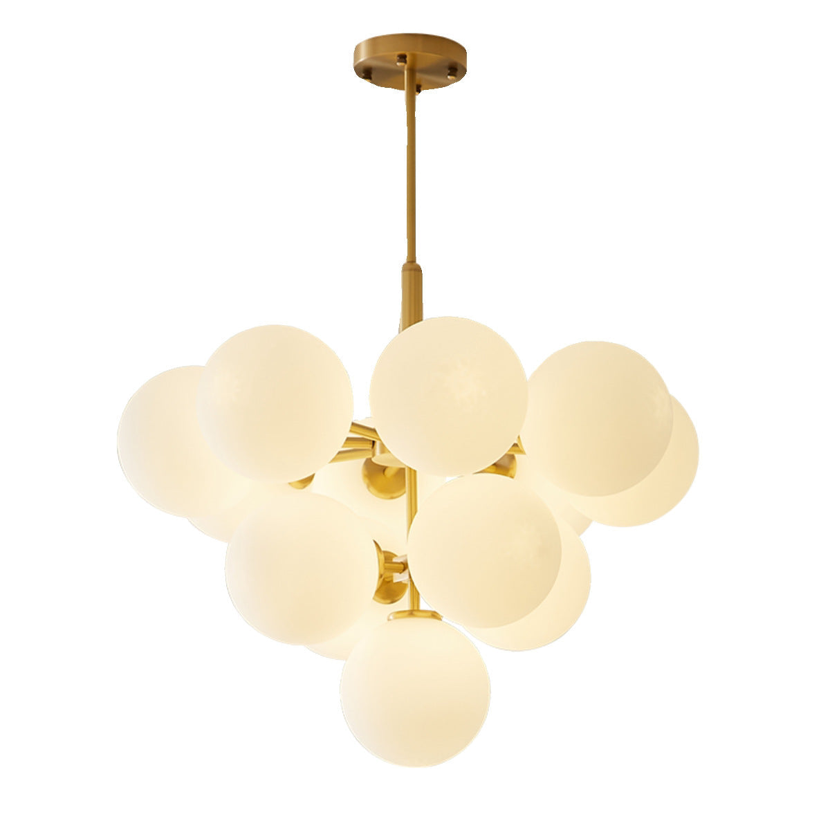 Scandinavian Chandelier Light with Spherical Glass Shades | Modern Elegance for High Ceilings 5