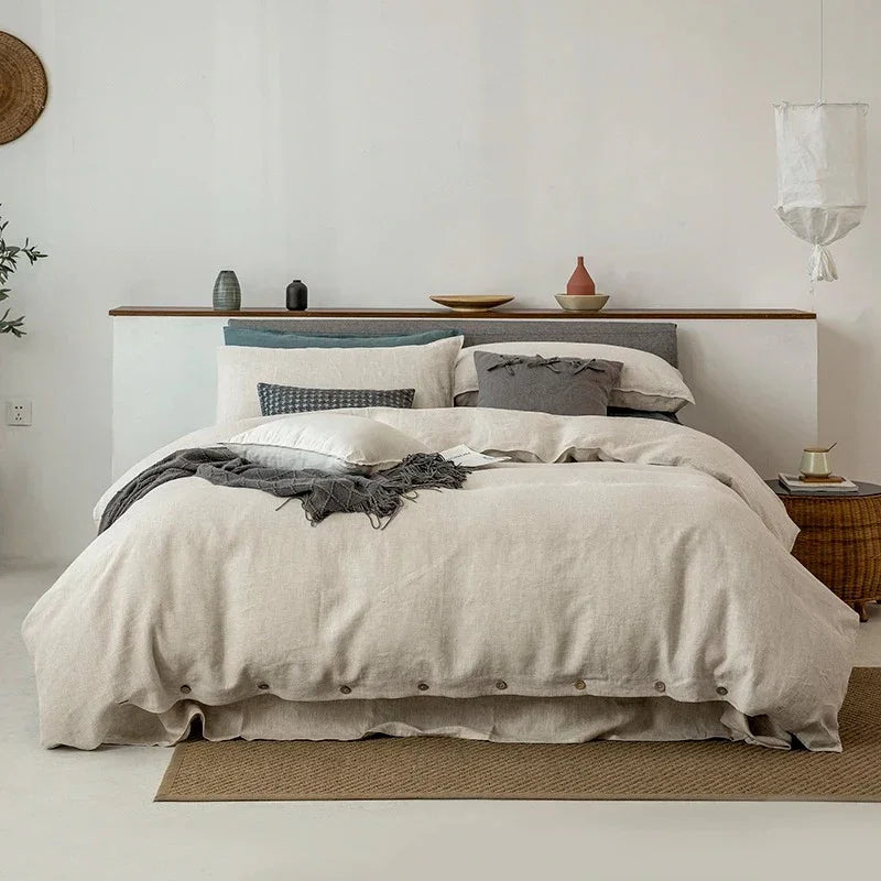 Sebastien Collection | Pure Linen Bedding Set with Matching Pillowcases | Cozy Chic Atmosphere for Stylish Bedrooms 0