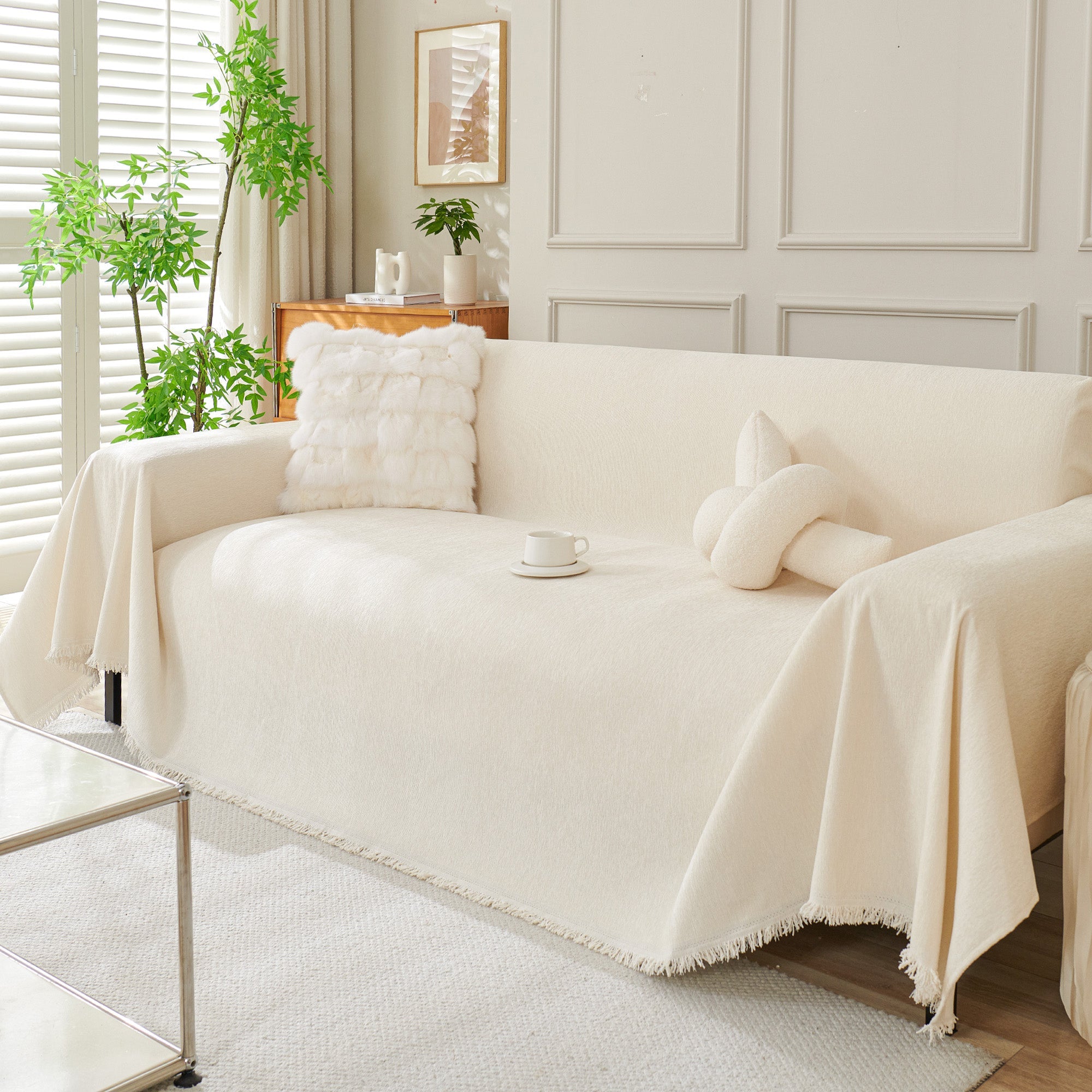 Sofa Cover | Geometric Boho Design with Easy Care Fabric | Stylish Protection for Home Decor 0