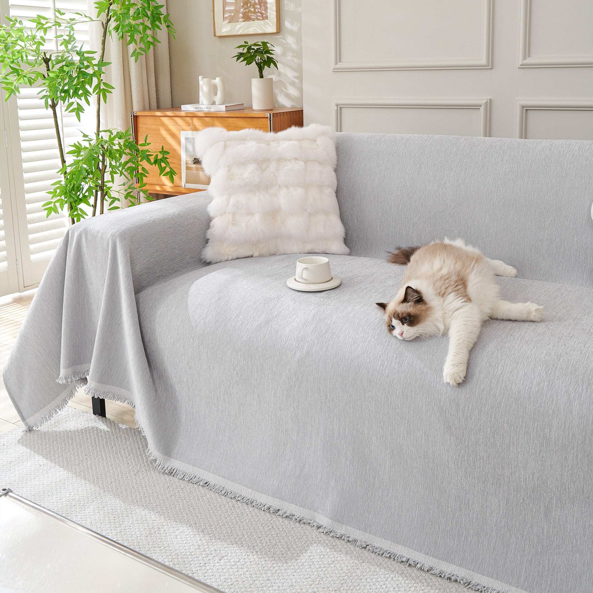 Sofa Cover | Geometric Boho Design with Easy Care Fabric | Stylish Protection for Home Decor 8