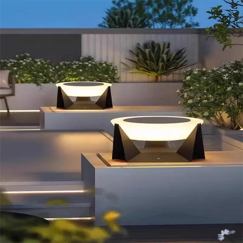 Solar Garden Lights | Adjustable Brightness Solar LED Column Light | Modern Design for Outdoor Ambiance 5
