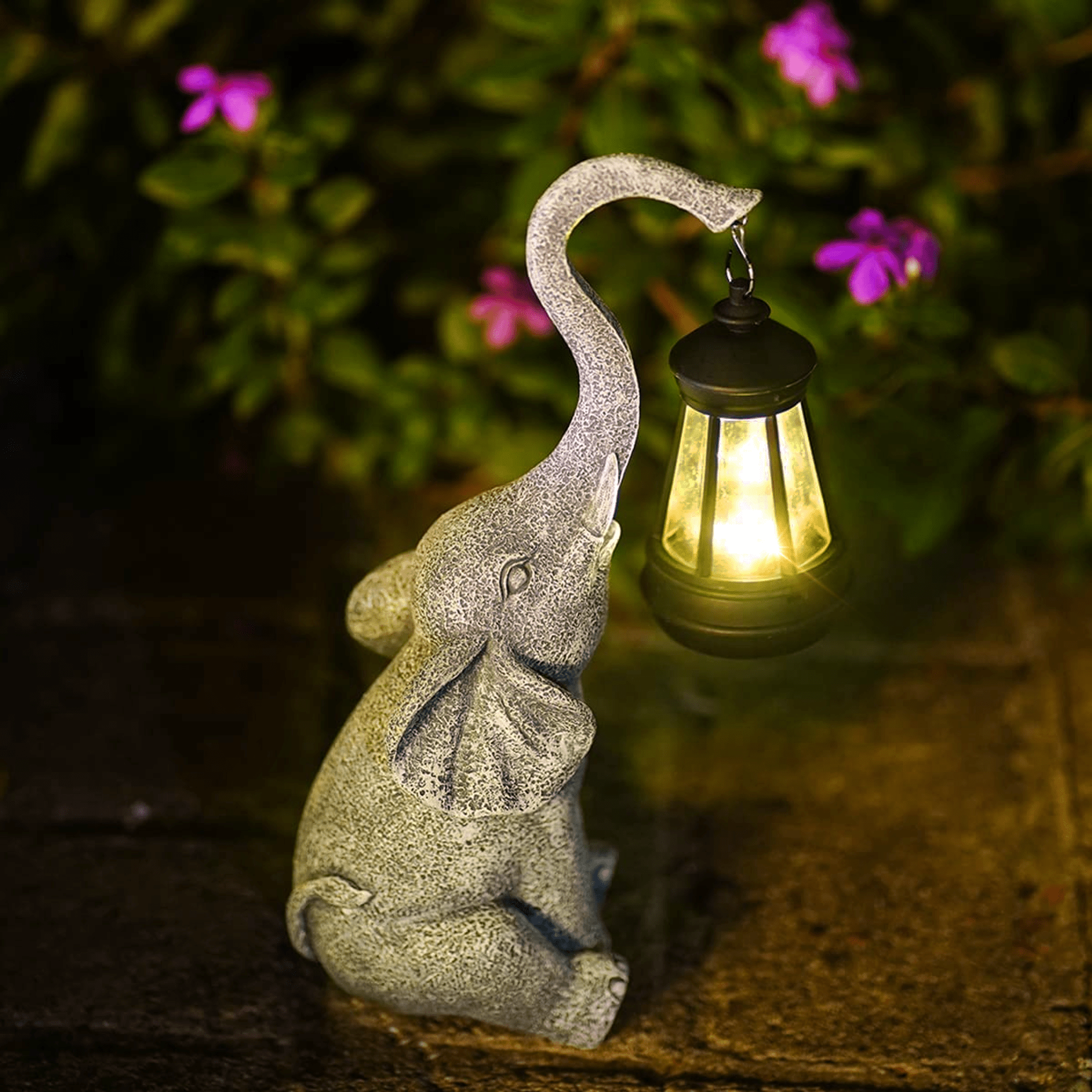 Solar Garden Lights | Decorative Elephant Outdoor Light with Automatic Dusk Sensor | Unique Accent for Enchanting Ambience 3