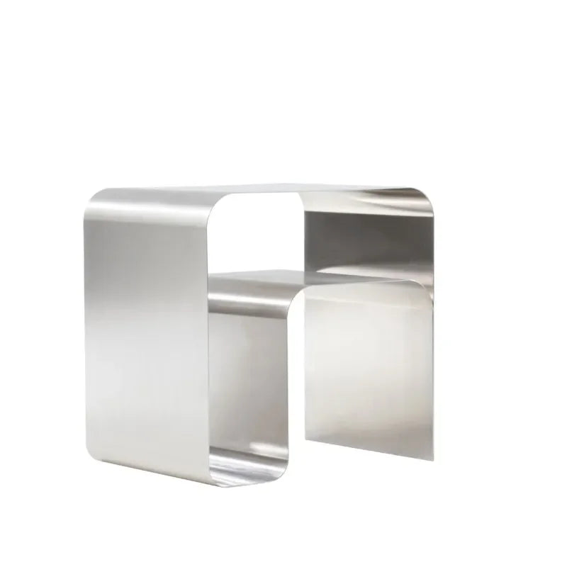 Tracy Collection | Bauhaus-Inspired Bedside Table with Polished Stainless Steel Finish | Elegant Accent for Modern Living 5