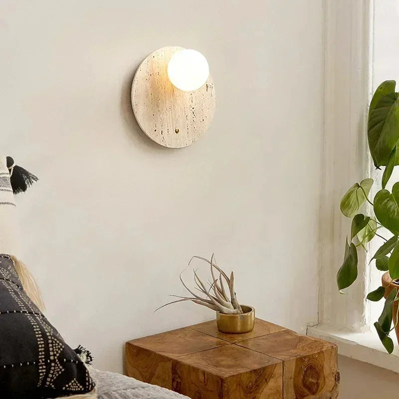 Travertine Wall Lamp | Soft Lighting Wall Sconce for Warm Ambiance 3