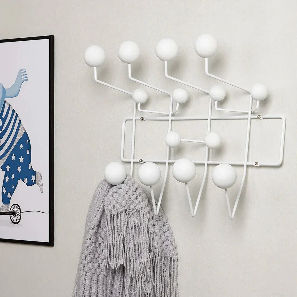 Vibrant Coat Rack Wall | Multicolored Hanging Organizer with Playful Design | Functional Wall Art for Entryway 0