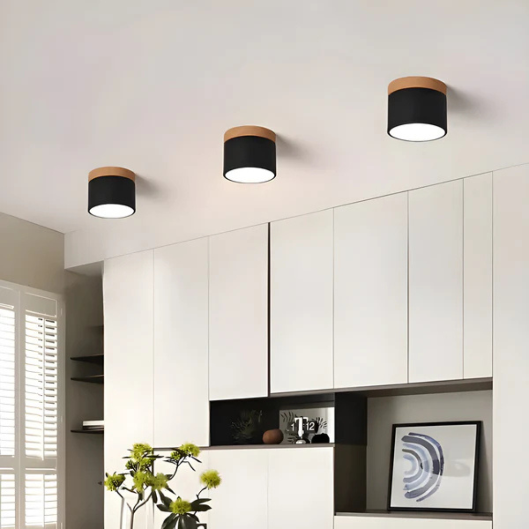 Vintage LED Ceiling Light with Elegant Wood Finish | Energy-Efficient Flush Mount for Timeless Décor 1