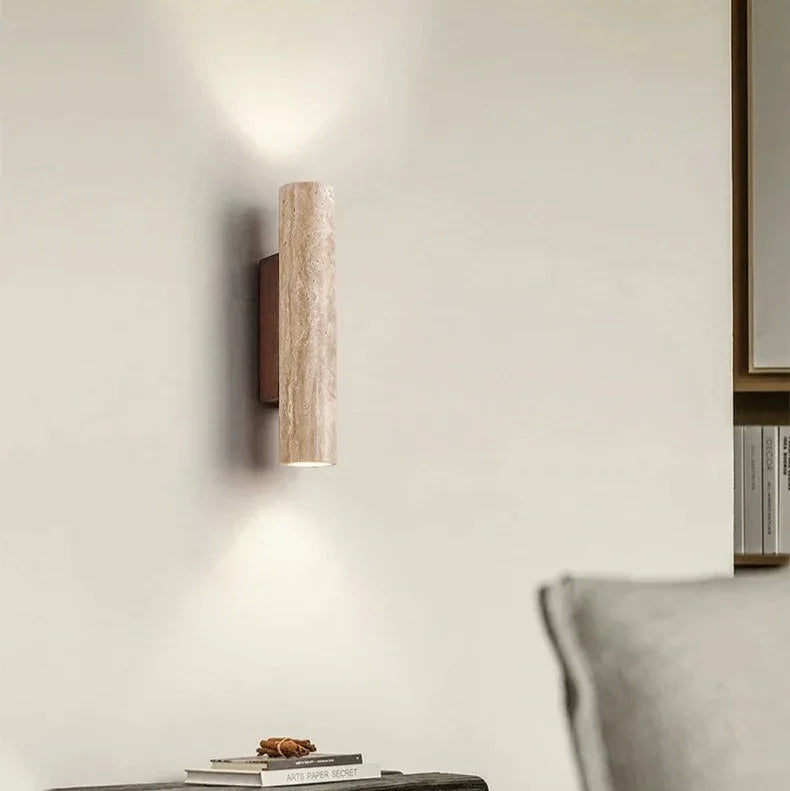 Wabi Sabi Collection | Wall Sconce Lighting with Up-and-Down Design | Elegant Travertine for Cozy Ambiance 7