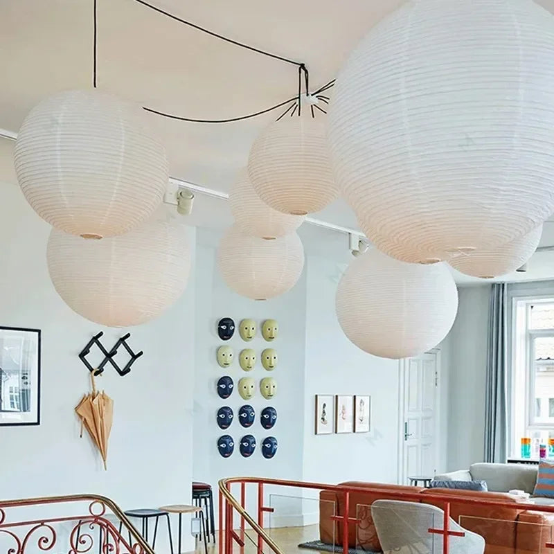 Washi Pendant Lighting | Rice Paper Chandelier with Soft Illumination | Elegant Design for Serene Spaces 3
