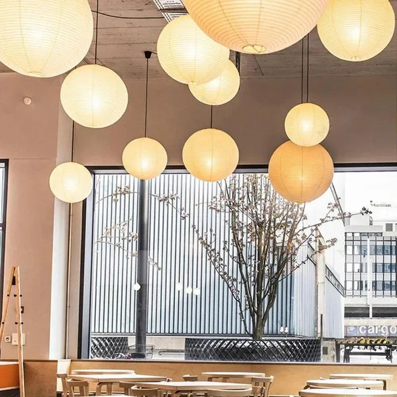 Washi Pendant Lighting | Rice Paper Chandelier with Soft Illumination | Elegant Design for Serene Spaces 4