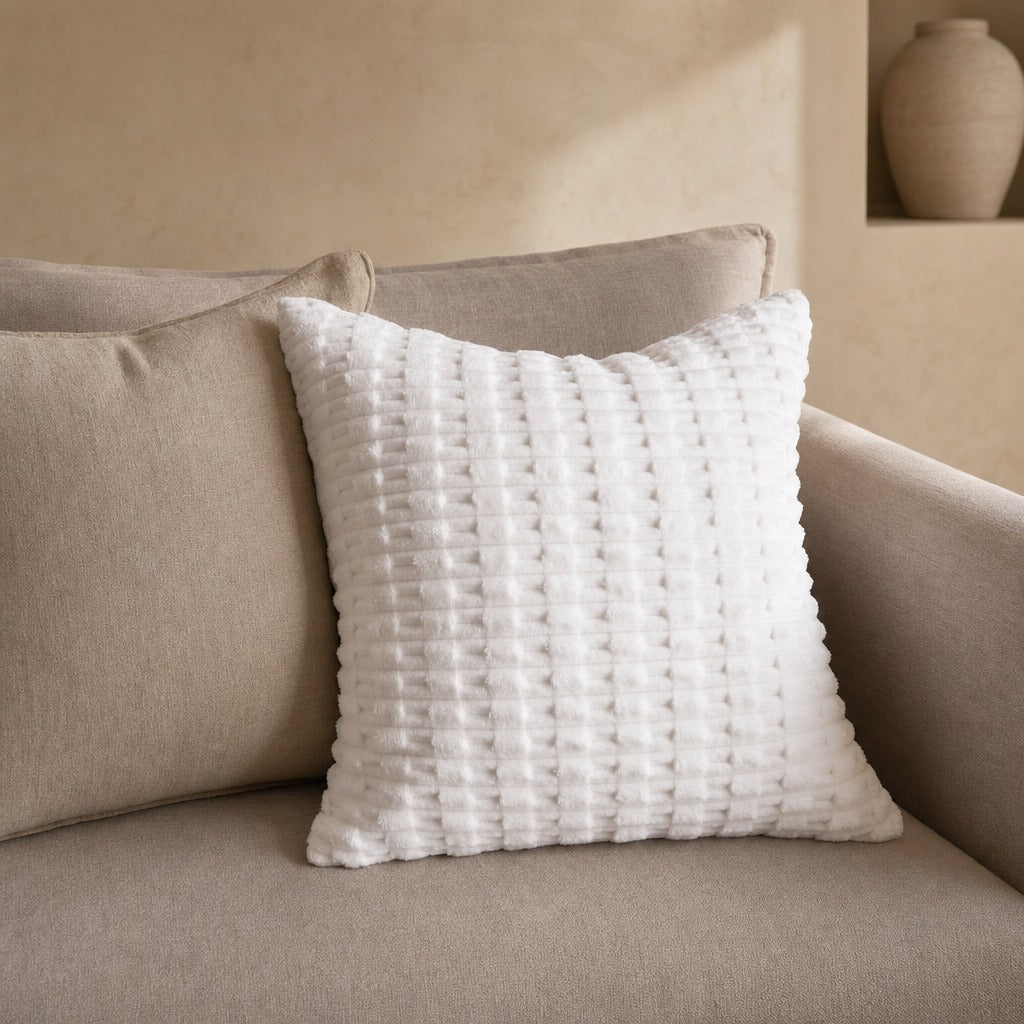 Fur Pillow Cover Set (2-Piece) with Hidden Zipper
