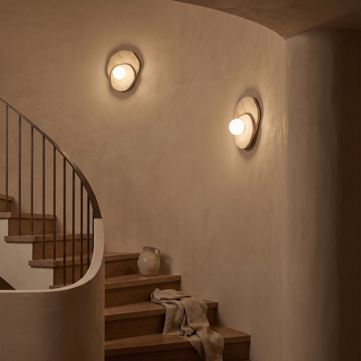 Abbot marble wall lamp on a stairwell