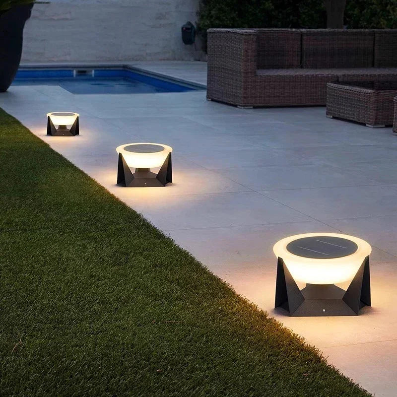 Ali Solar LED Column Light styled on a fence column