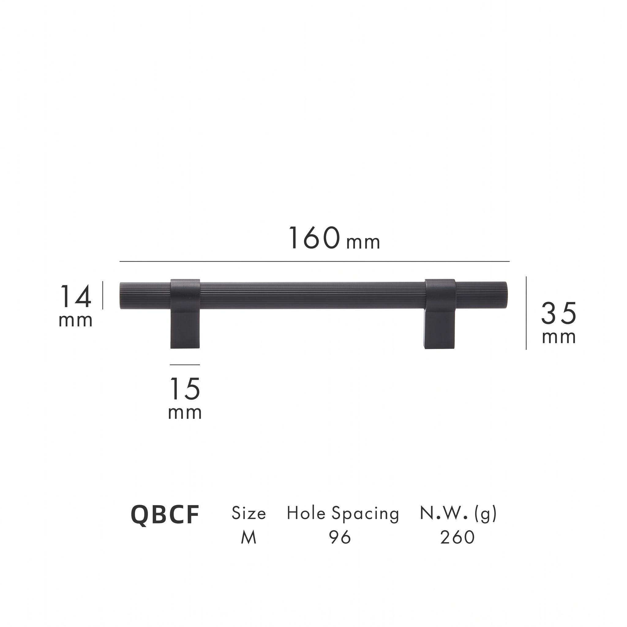 Tugun knurled brass cabinet handle dimensions in millimetres on a plain white background