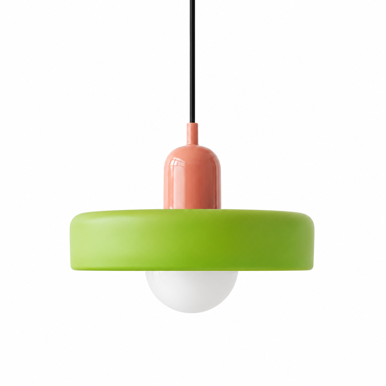 Annie Bauhaus-inspired pendant light with green coloured glass shade