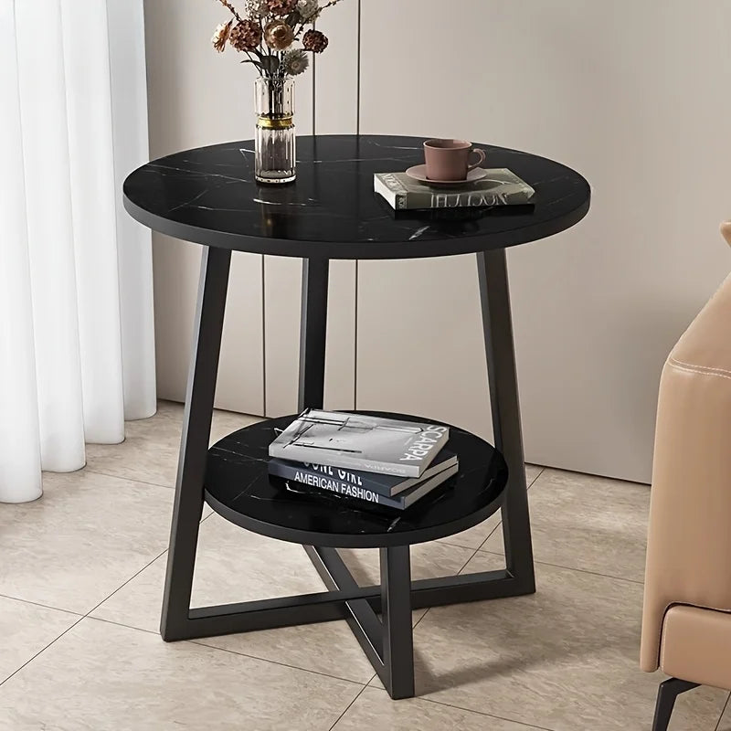 Aralynae Two-Tier Side Table with its compact double-layered design, additional finish option