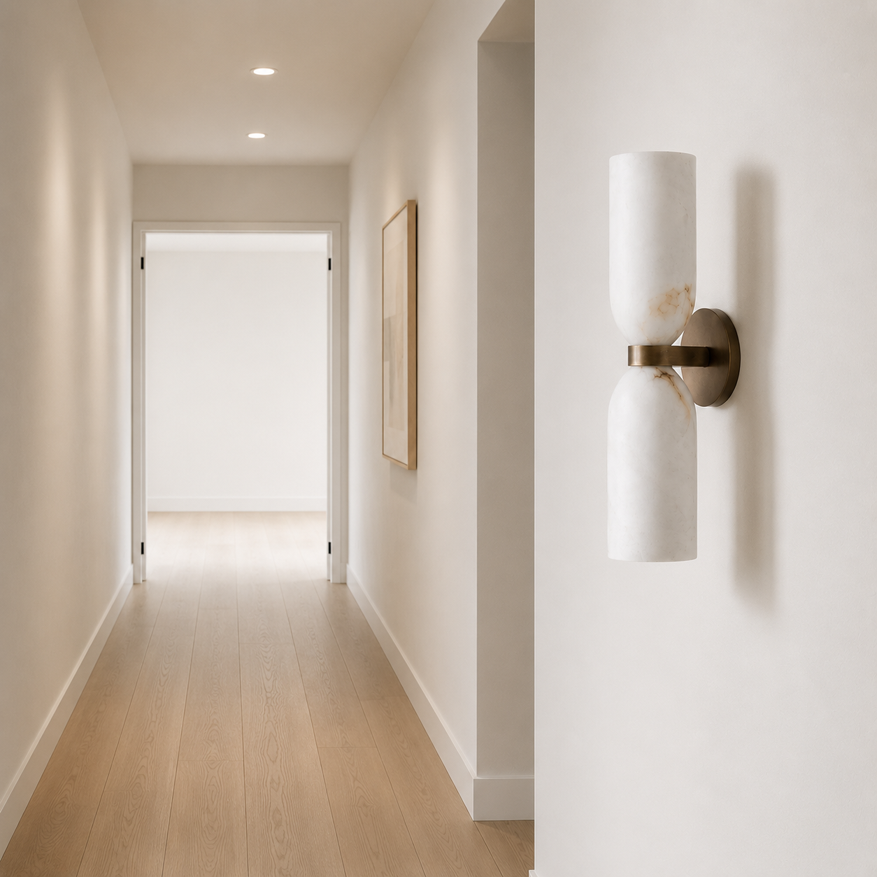 Arlo marble wall lamp side profile view