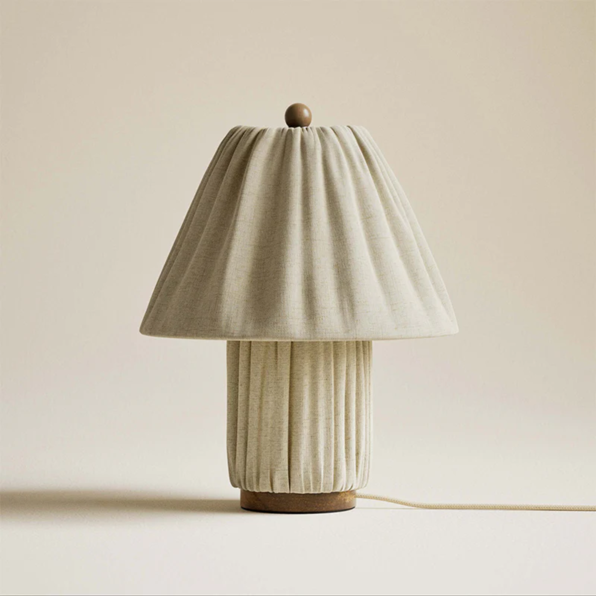 Avoca Pleated Fabric Table Lamp pleated shade detail