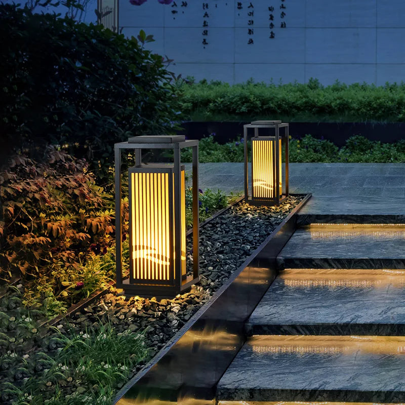 Ballina Outdoor Lantern - slatted LED garden path light - product image 1