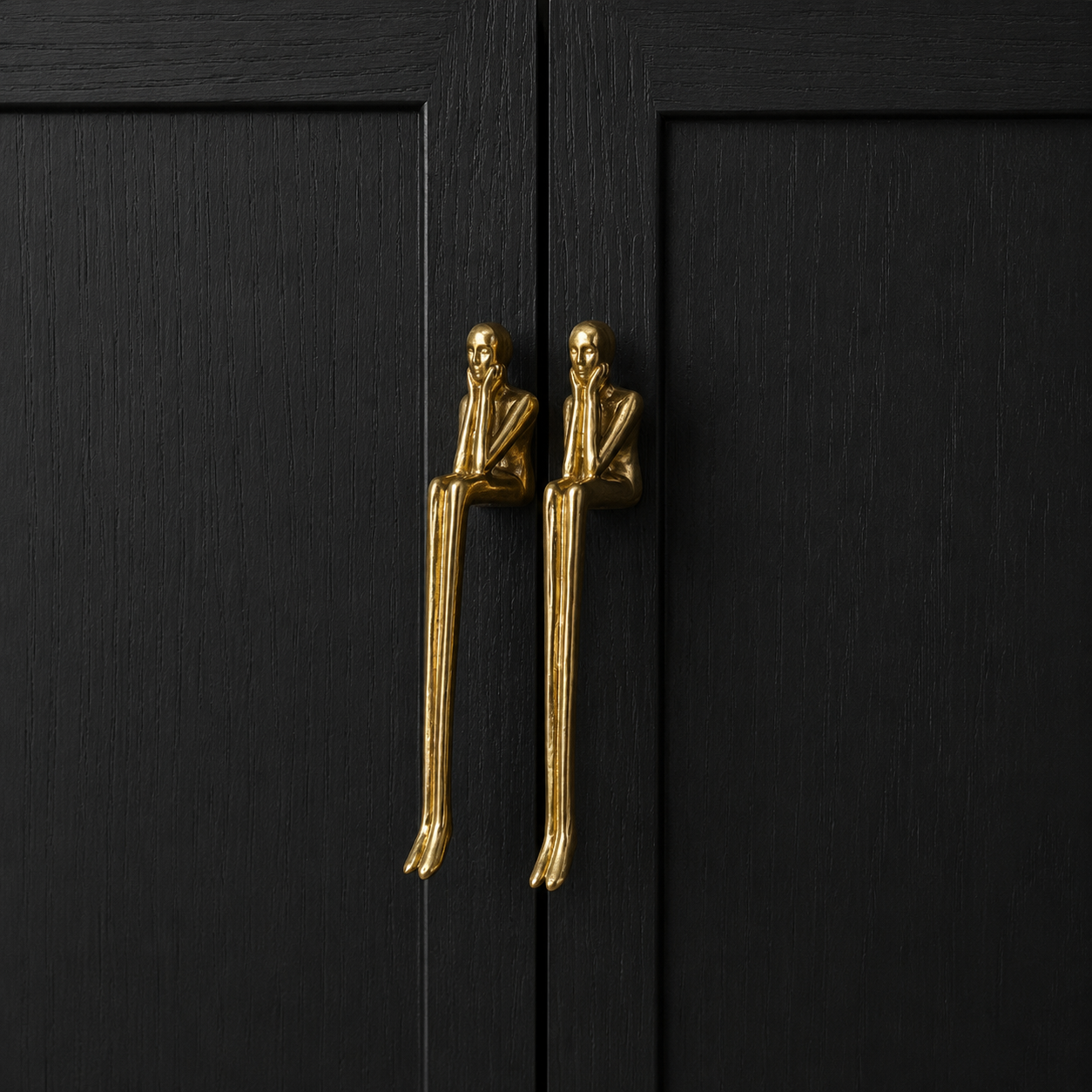Bathurst Sculptural Brass Cabinet Handle shown in full product view