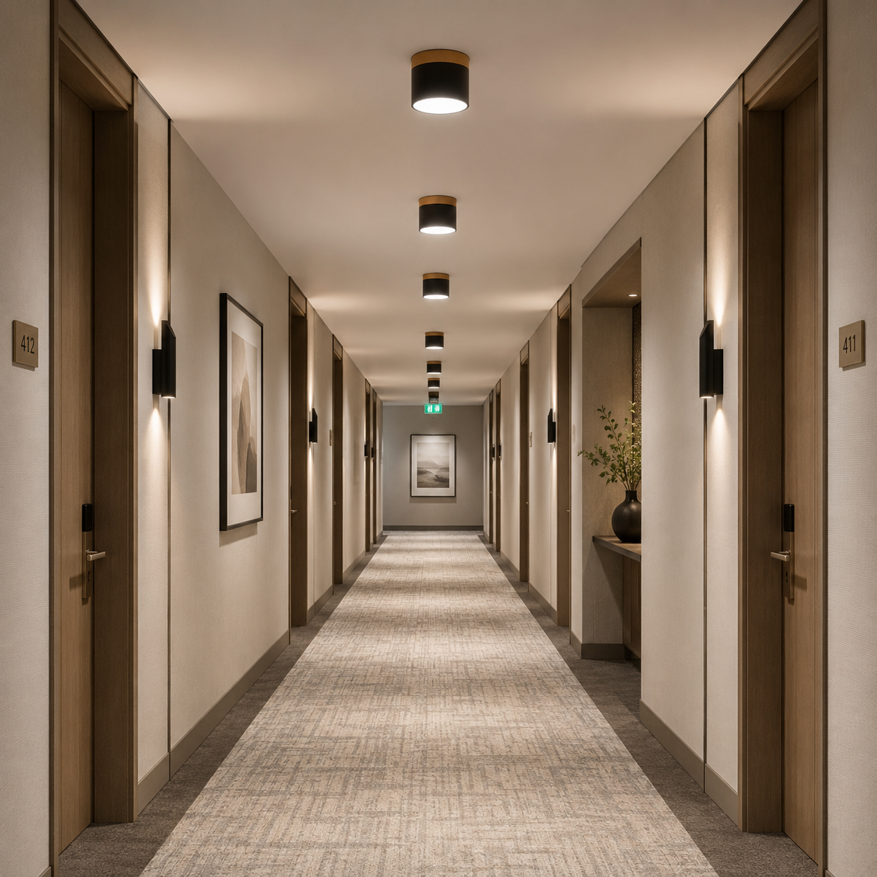Bawley vintage LED downlight in white wood-effect finish close-up