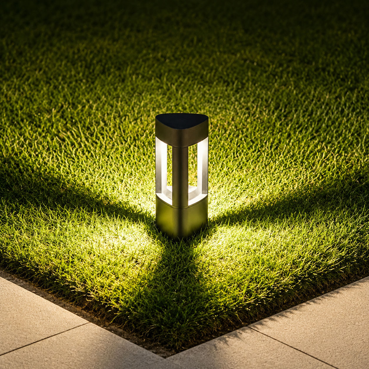 Bella Aluminium LED Garden Bollard Light displayed along a pathway