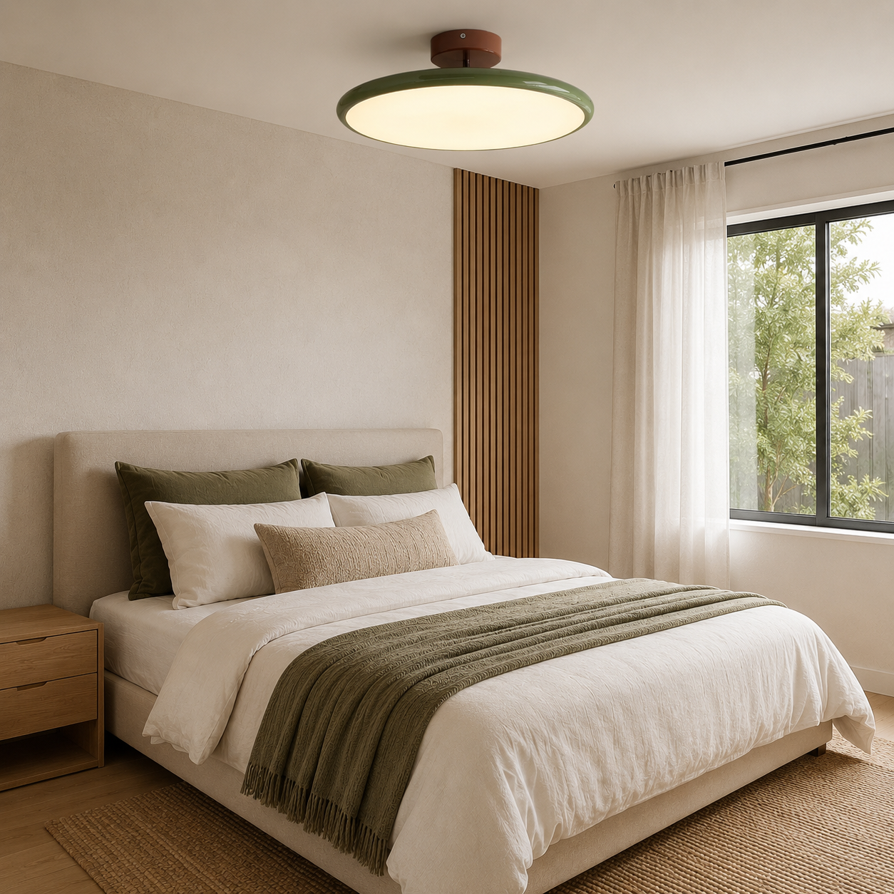 Bermi Adjustable LED Ceiling Light in Green finish