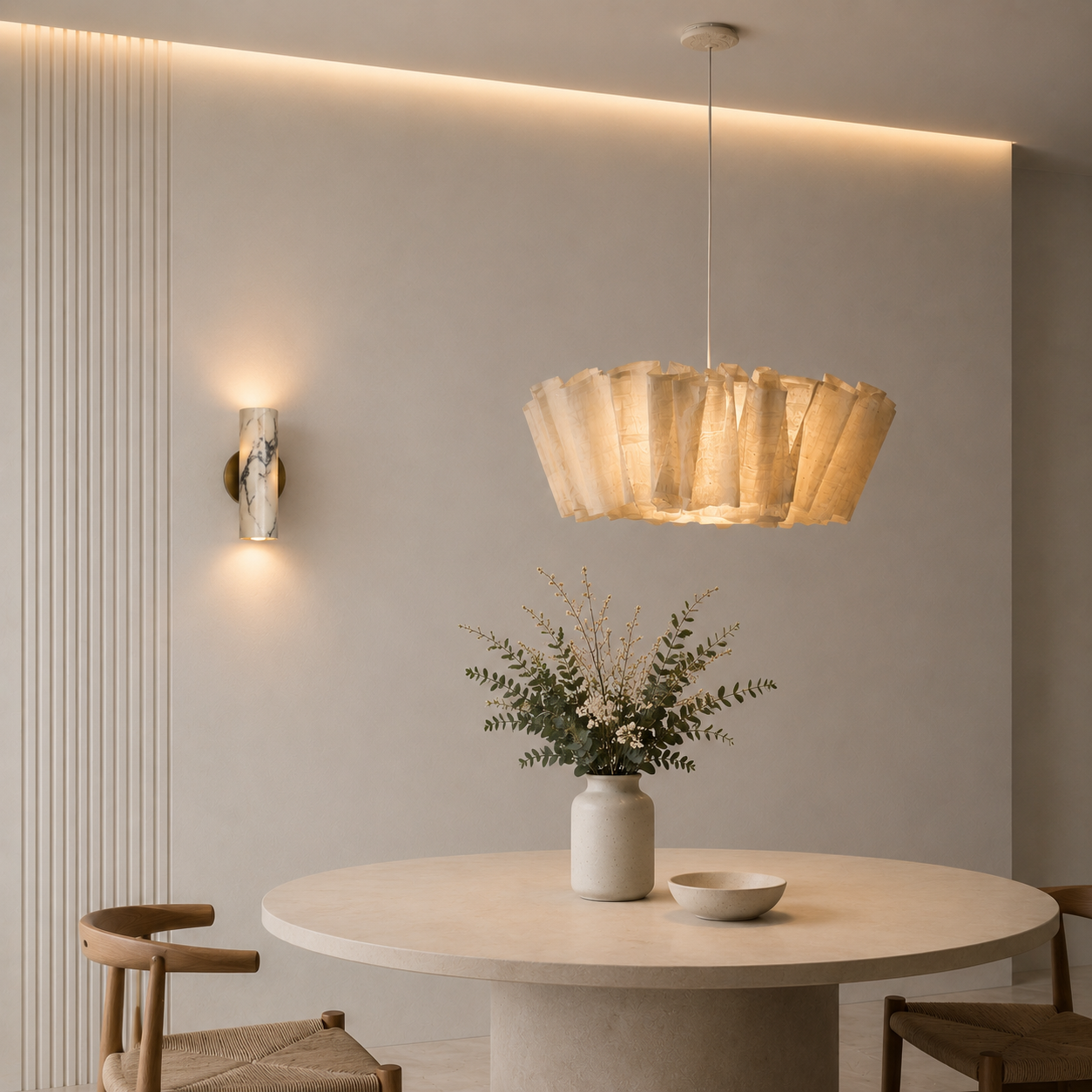 Calor Soft Fabric Pendant Light texture detail