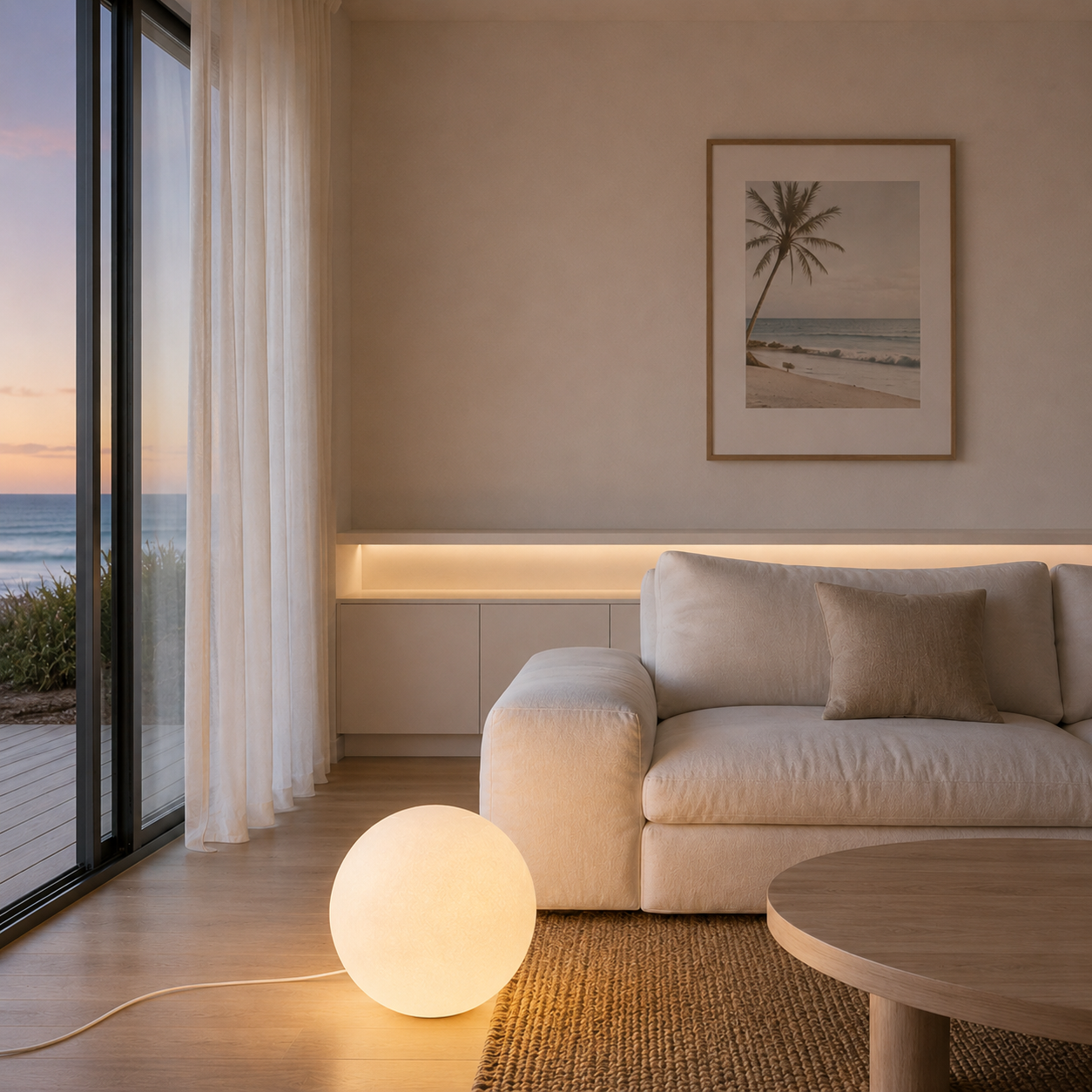 Celestial Ball floor lamp marble base close-up
