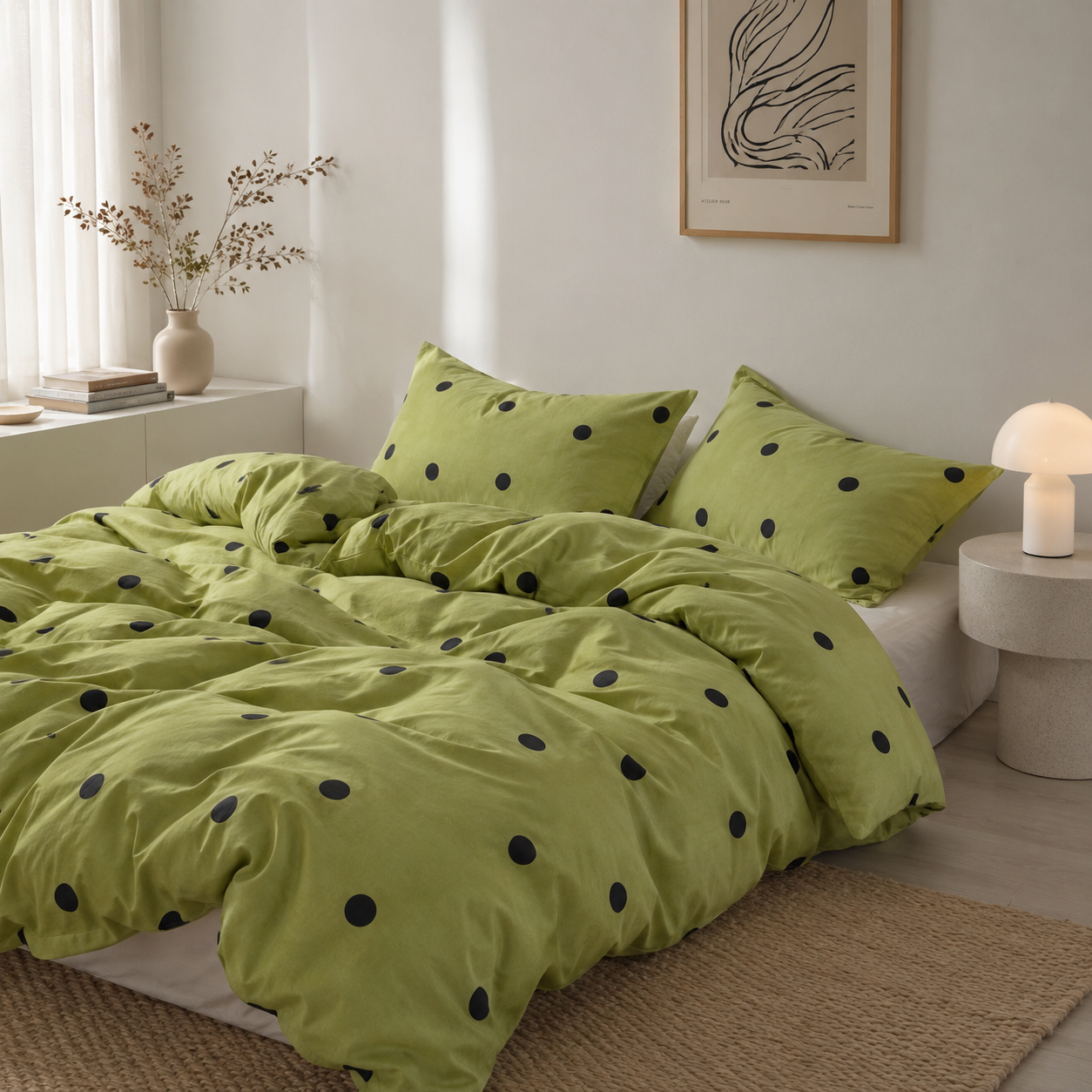 Claribel Duvet Cover styled in a Scandinavian-inspired bedroom