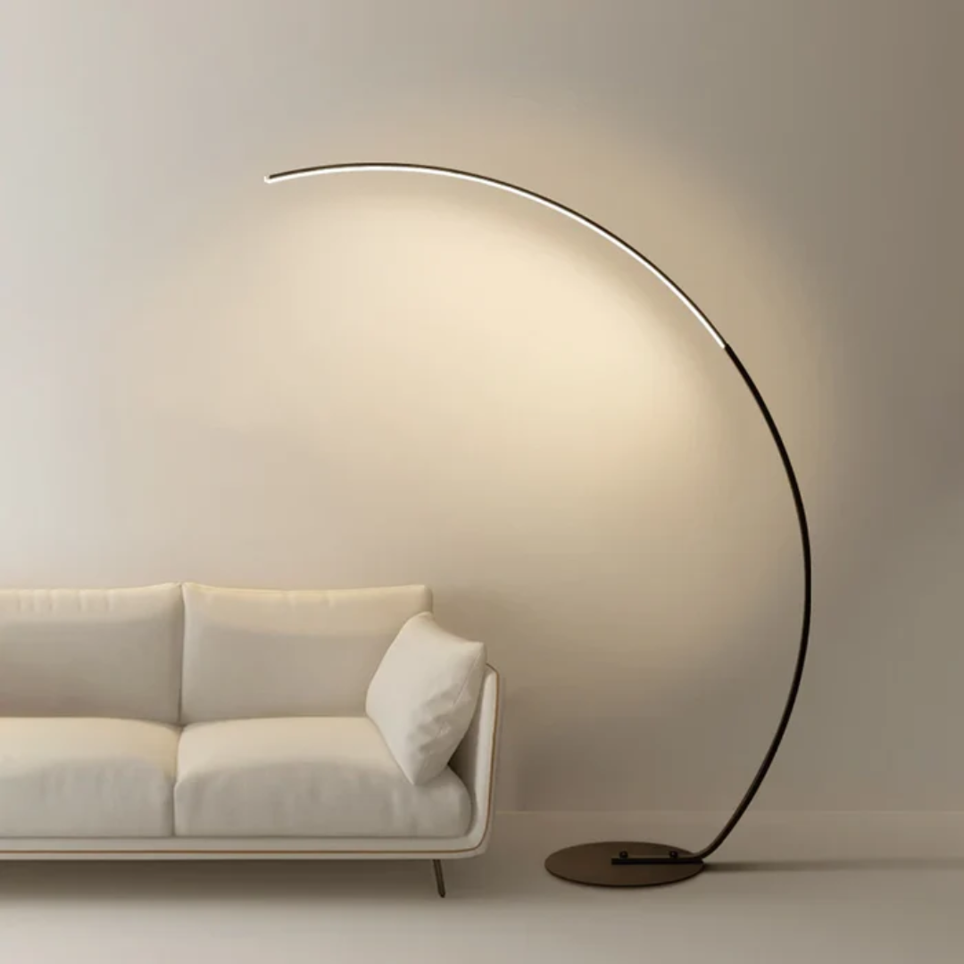 Clayton floor lamp arc design close-up