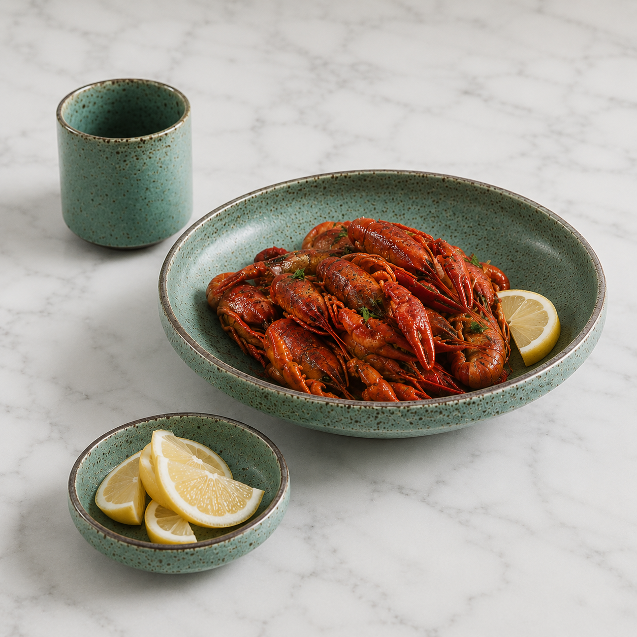 Close-up of the Coffs Dinnerware Set's glazed porcelain finish
